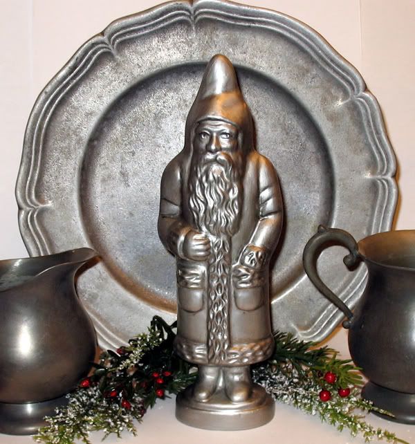 Chalkware Pewter Santa 