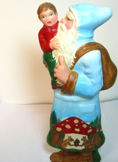 chalkware Santa from antique chocolate mold