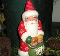 chalkware Santa from antique chocolate mold