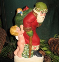 chalkware Santa from antique chocolate mold