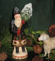German chalkware Santa from antique chocolate mold
