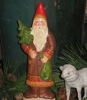 Chalkware Belsnickle with Tree