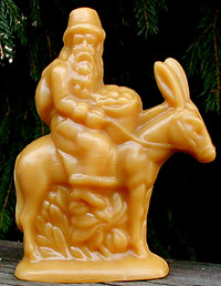Bittersweet House Beeswax (B21) Bittersweet House Beeswax German (Laurosch) Santa with Apples on Donkey, 5 3/4